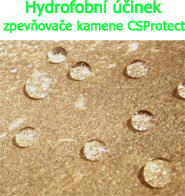 Hydrofobní účinky zpevňovače na přírodní kámen CSProtect